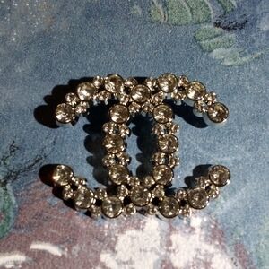 Elegant Silver Crystal Brooch